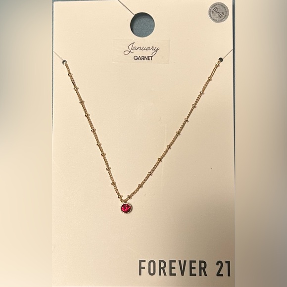 Forever 21 Jewelry - Forever 21 Gold Necklace with Red Pendant